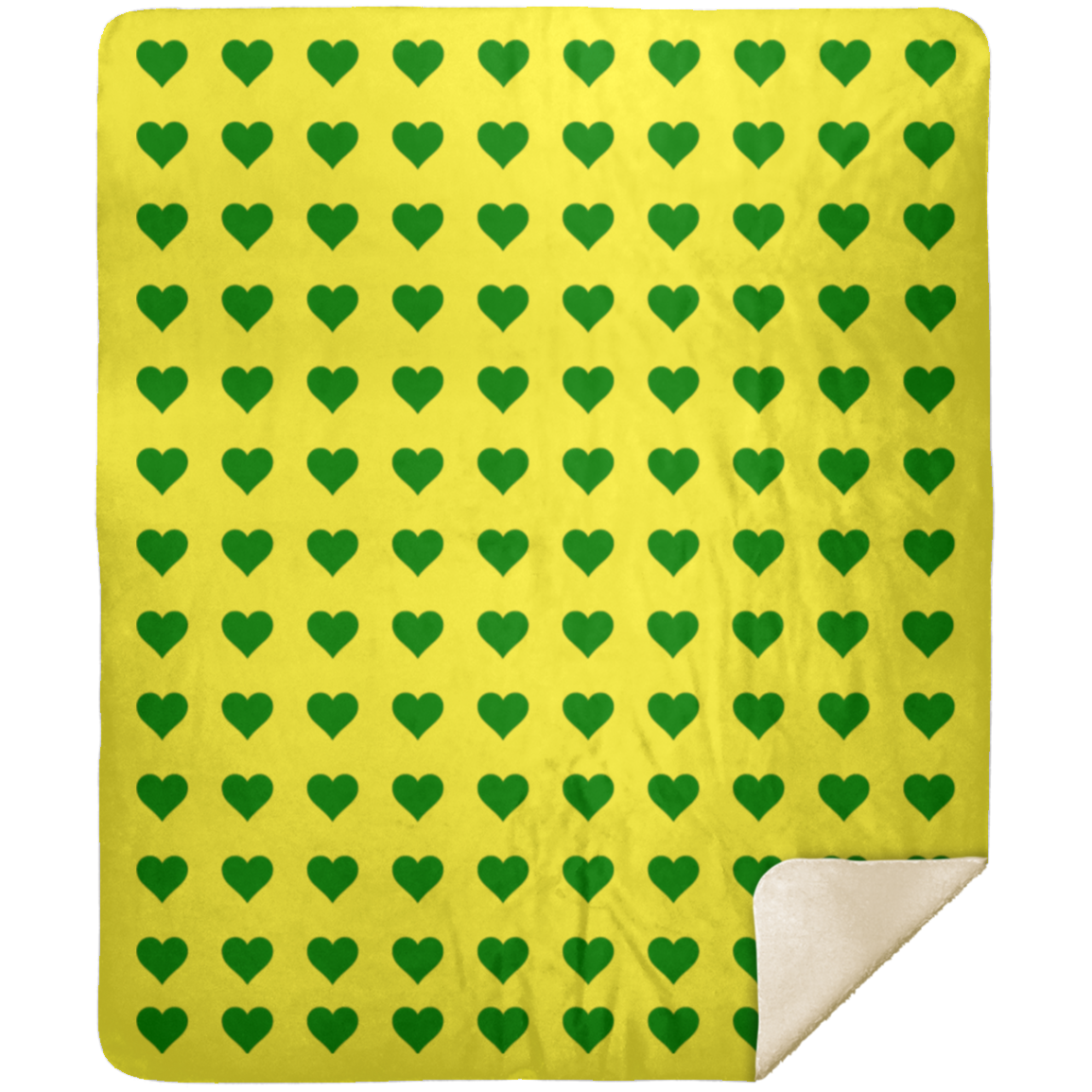 Premium Sherpa Blanket 50x60: GREEN HEARTS