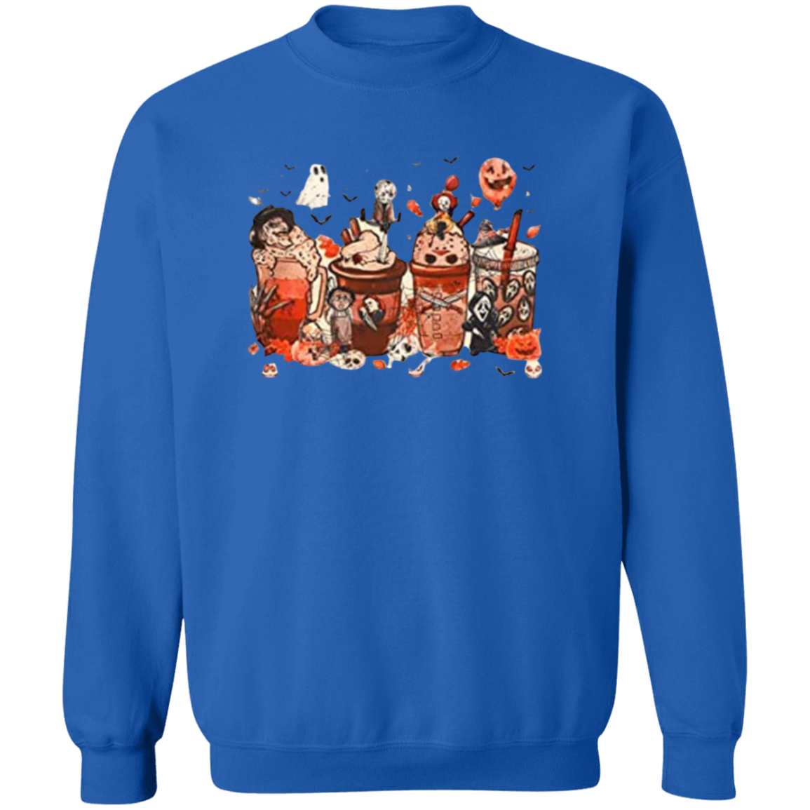 Crewneck Pullover Sweatshirt: HALLOWEEN COFFEE SWEATSHIRT