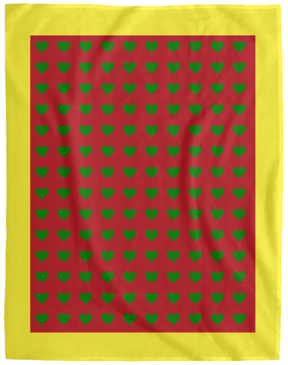 Plush Fleece Blanket - 60x80: GREEN HEARTS