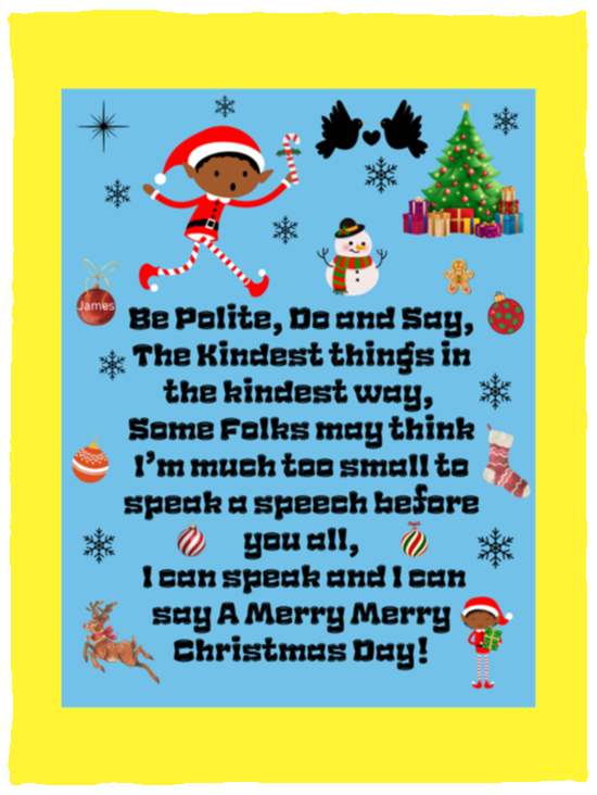 Plush Fleece Blanket - 30x40: ELF JAMES’S CHRISTMAS BLANKET Be Polite, Do and Say, The Kindest Things,…