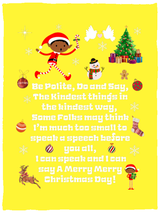 Plush Fleece Blanket - 30x40: ELF JAMES’S CHRISTMAS BLANKET
