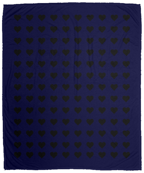 Plush Fleece Blanket - 50x60: BLACK HEARTS