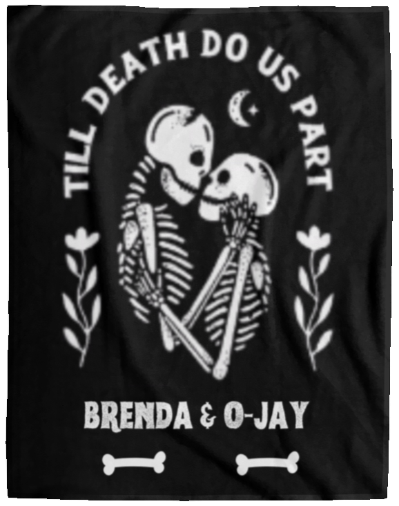 Plush Fleece Blanket - 60x80: TILL DEATH DO US PART BRENDA & O-JAY HALLOWEEN BLANKET