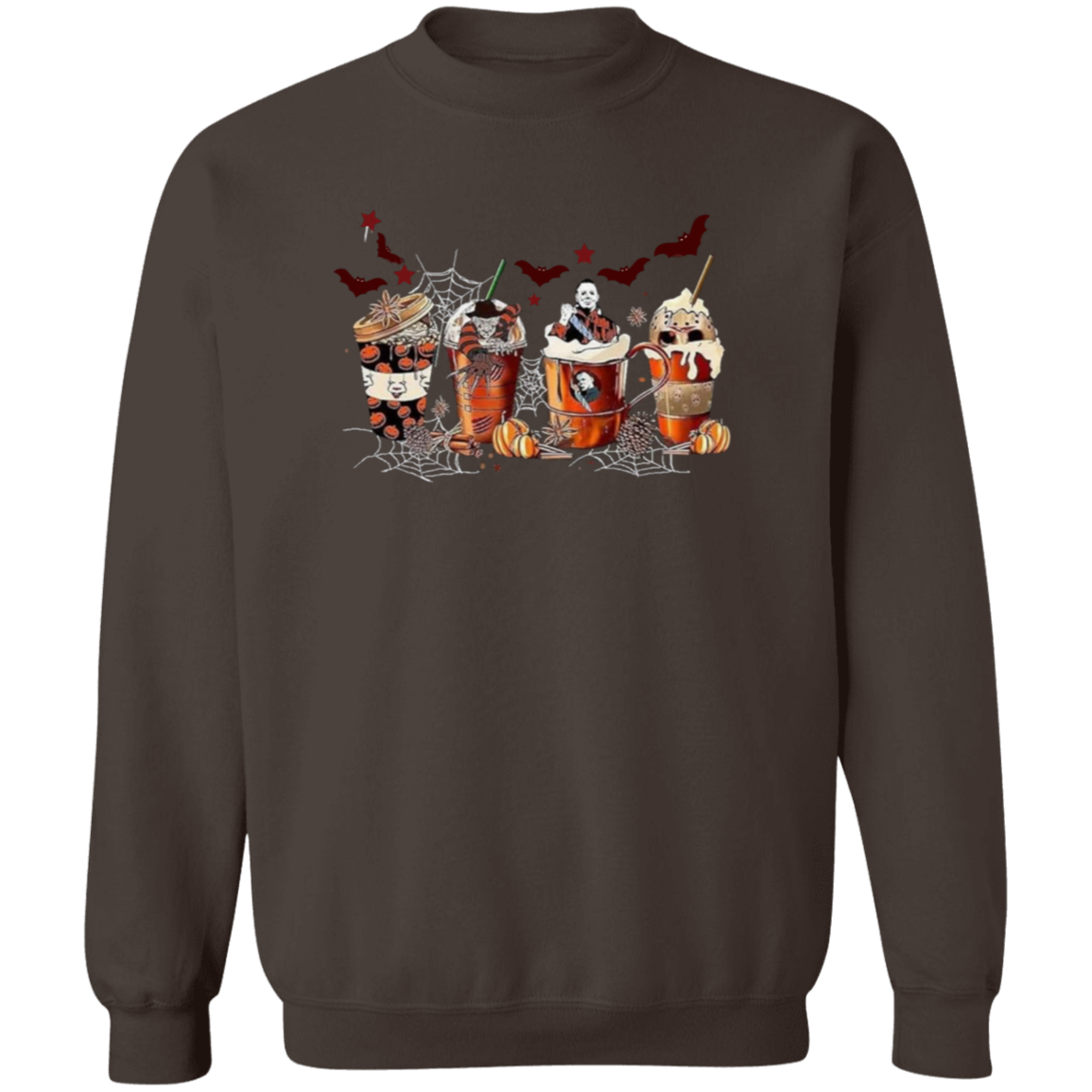 Crewneck Pullover Sweatshirt: HALLOWEEN COFFEE SWEATSHIRT