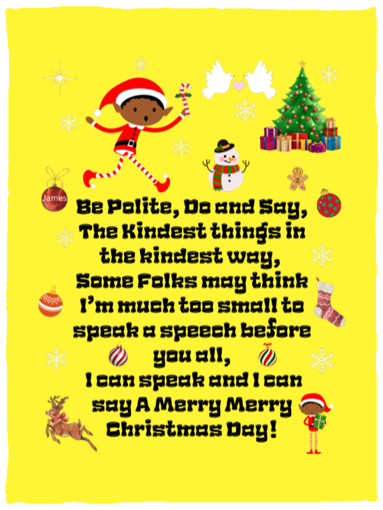 Plush Fleece Blanket - 30x40: ELF JAMES’S CHRISTMAS BLANKET