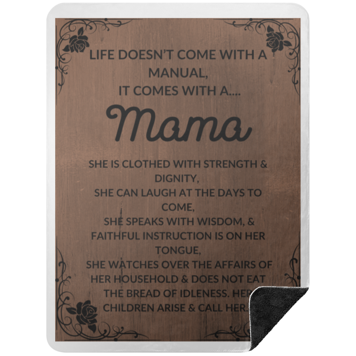 Premium Black Sherpa Blanket 60x80: LIFE DOESN’T COME WITH A MANUAL, IT COMES WITH A....