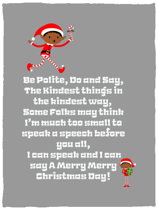Plush Fleece Blanket - 30x40: ELF JAMES’S CHRISTMAS BLANKET BE POLITE, DO AND SAY, THE KINDEST THINGS,...