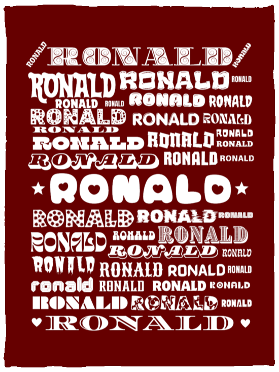 Plush Fleece Blanket - 30x40: RONALD