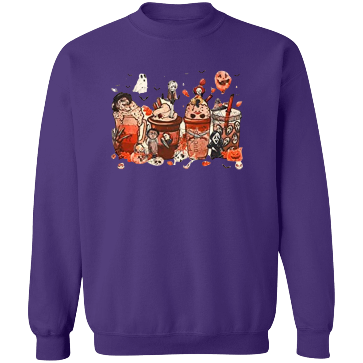 Crewneck Pullover Sweatshirt: HALLOWEEN COFFEE SWEATSHIRT