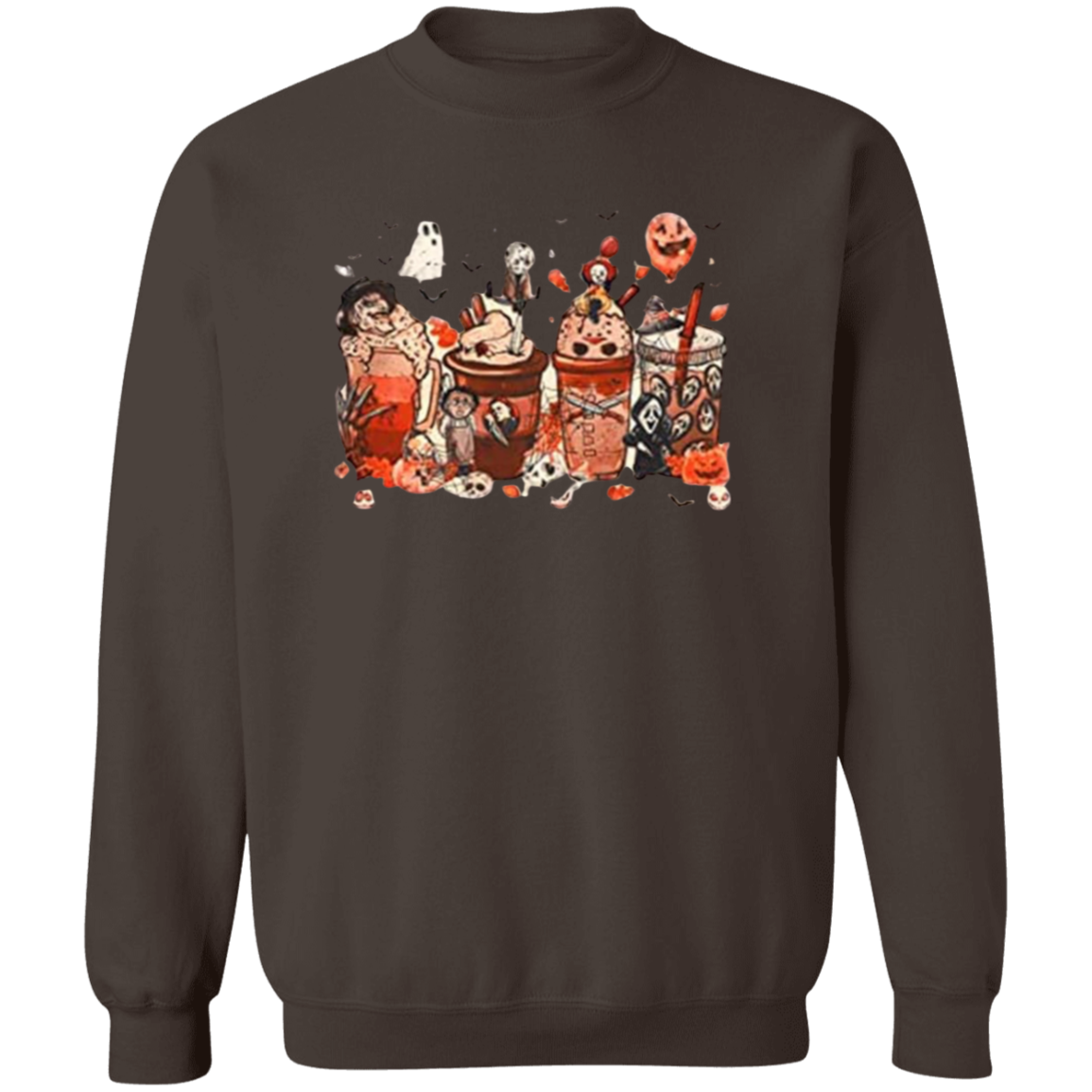 Crewneck Pullover Sweatshirt: HALLOWEEN COFFEE SWEATSHIRT