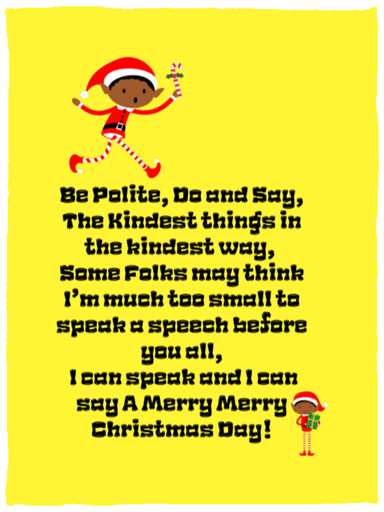 Plush Fleece Blanket - 30x40: ELF JAMES’S Christmas Speech Blanket BE POLITE, DO AND SAY, THE KINDEST THINGS,...
