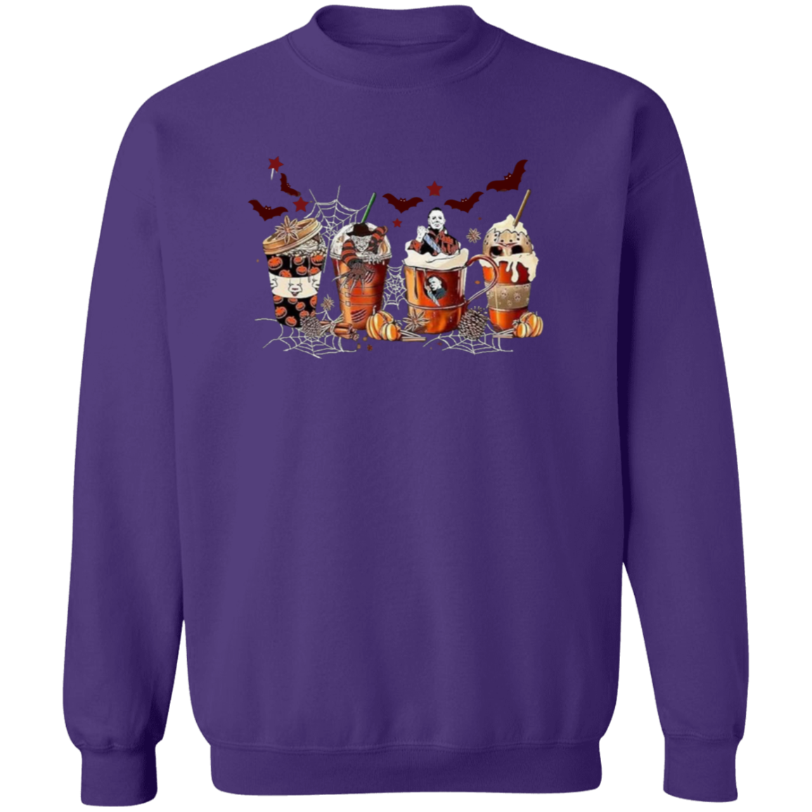 Crewneck Pullover Sweatshirt: HALLOWEEN COFFEE SWEATSHIRT