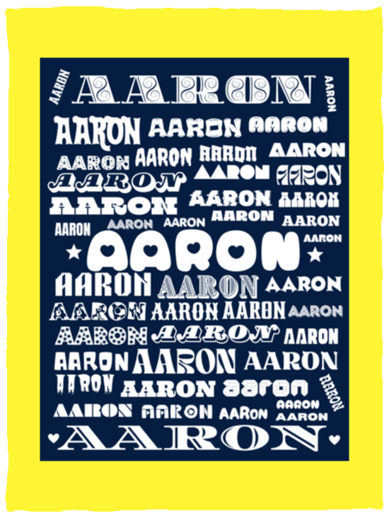 Plush Fleece Blanket - 30x40: AARON NAME BLANKET
