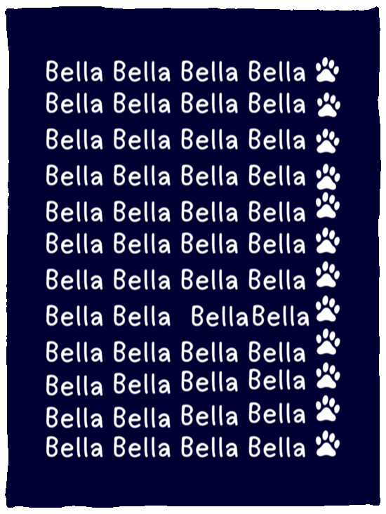 Plush Fleece Blanket - 30x40: NAME BLANKET "BELLA" (LET ME PERSONALIZE YOURS FOR A FRIENDLY PET GIFT)