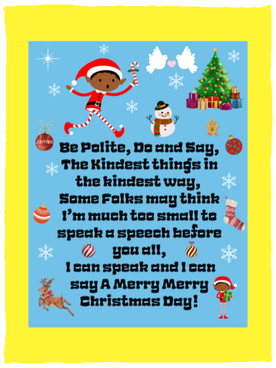 Plush Fleece Blanket - 30x40: ELF JAMES’S CHRISTMAS BLANKET Be Polite, Do and Say, The Kindest Things,…