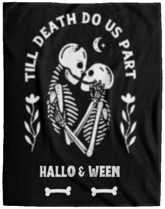 Plush Fleece Blanket - 60x80: TILL DEATH DO US PART HALLO & WEEN