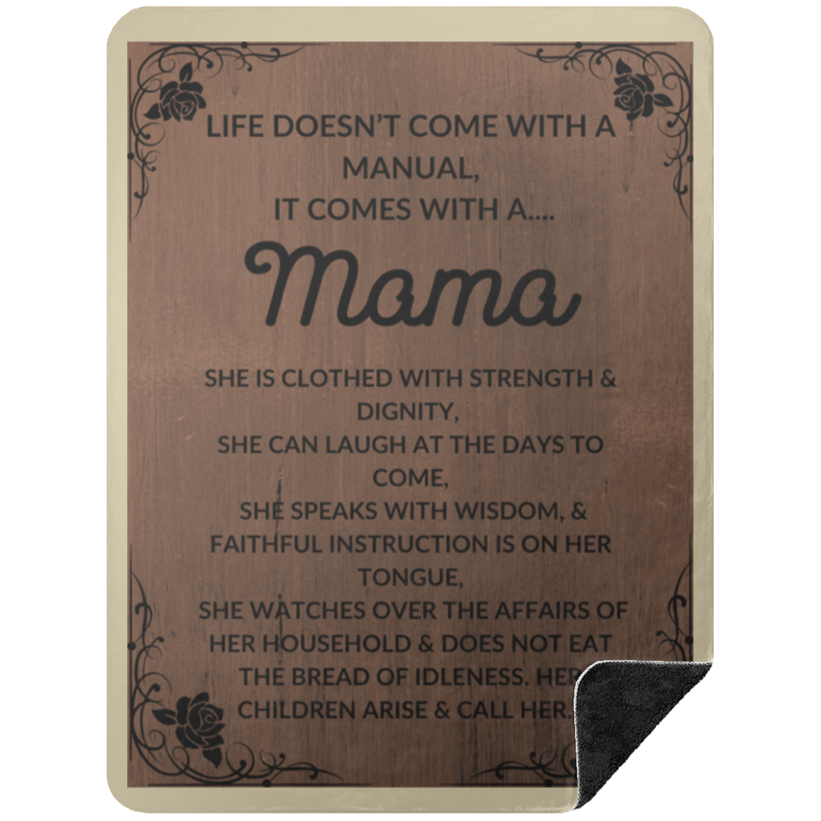 Premium Black Sherpa Blanket 60x80: LIFE DOESN’T COME WITH A MANUAL, IT COMES WITH A....