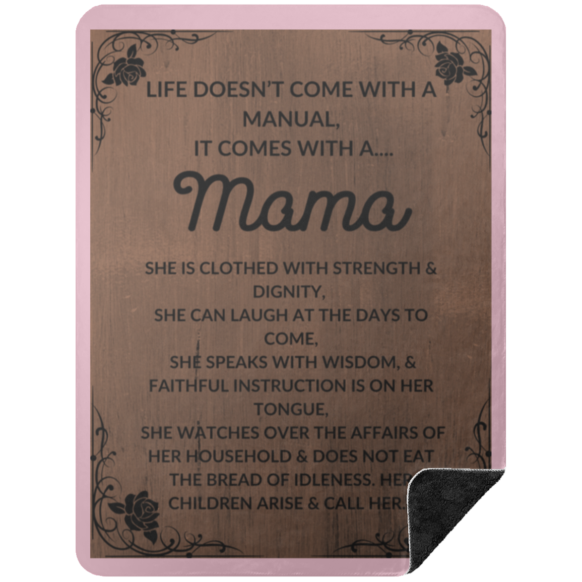 Premium Black Sherpa Blanket 60x80: LIFE DOESN’T COME WITH A MANUAL, IT COMES WITH A....