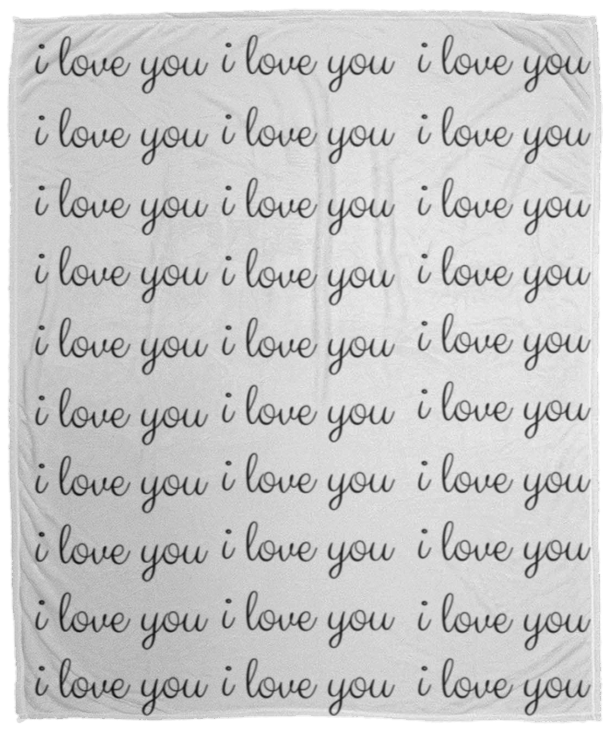 Plush Fleece Blanket - 50x60: I LOVE YOU