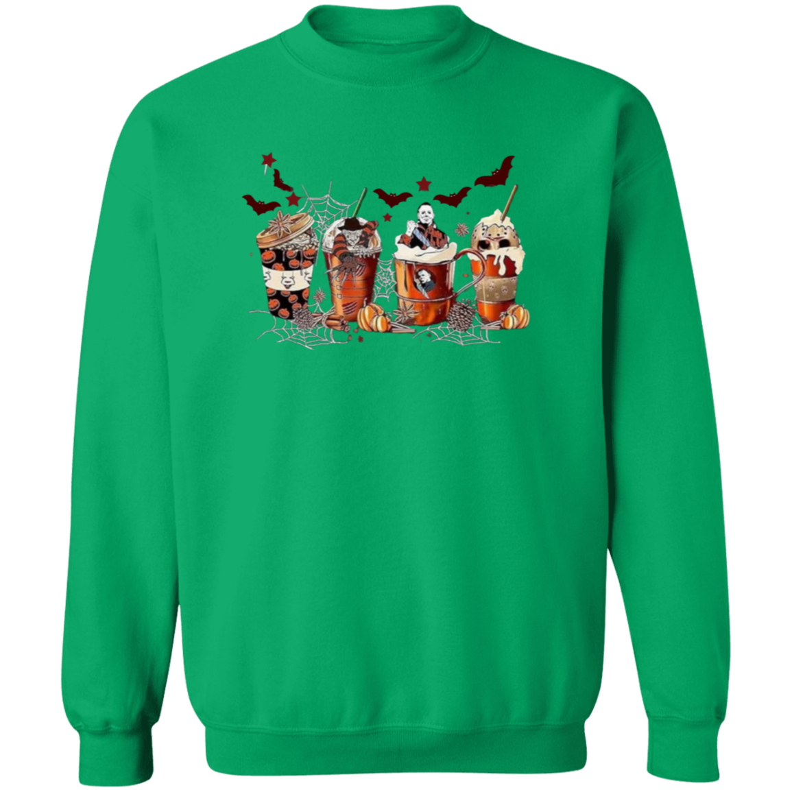 Crewneck Pullover Sweatshirt: HALLOWEEN COFFEE SWEATSHIRT