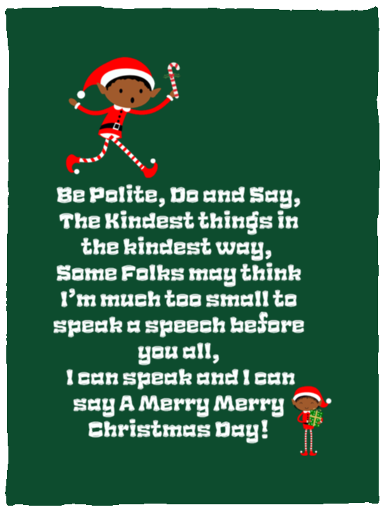 Plush Fleece Blanket - 30x40: ELF JAMES’S CHRISTMAS BLANKET BE POLITE, DO AND SAY, THE KINDEST THINGS,...