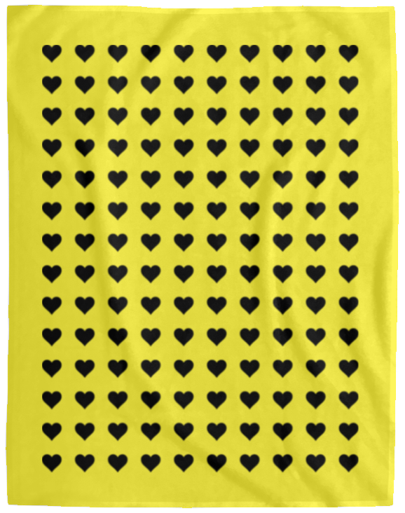 Plush Fleece Blanket - 60x80: BLACK HEARTS