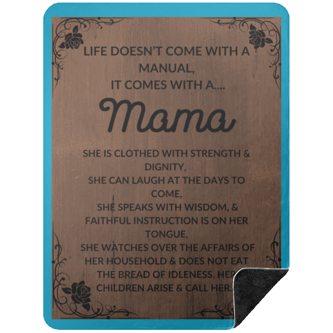 Premium Black Sherpa Blanket 60x80: LIFE DOESN’T COME WITH A MANUAL, IT COMES WITH A....