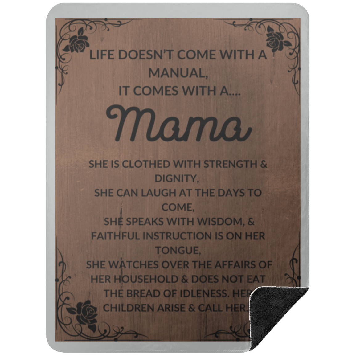 Premium Black Sherpa Blanket 60x80: LIFE DOESN’T COME WITH A MANUAL, IT COMES WITH A....