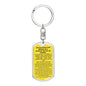 Keychain: INVOCATION FOR RIDING IN A VEHICLE OR ON AN ANIMAL: WITH THE NAME OF ALLAH. PRAISE IS TO ALLAH.