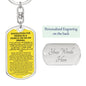 Keychain: INVOCATION FOR RIDING IN A VEHICLE OR ON AN ANIMAL: WITH THE NAME OF ALLAH. PRAISE IS TO ALLAH.