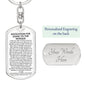 Keychain: INVOCATION FOR GOING TO THE MOSQUE: O Allah, place light in my heart, and on my tongue light, and in my ears light and in my sight light,...