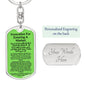 Keychain: INVOCATION FOR ENTERING A MARKET: NONE HAS THE RIGHT TO BE WORSHIPPED BUT ALLAH ALONE, WHO HAS NO PARTNER.