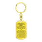 Keychain: INVOCATION FOR RIDING IN A VEHICLE OR ON AN ANIMAL: WITH THE NAME OF ALLAH. PRAISE IS TO ALLAH.