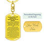 Keychain: INVOCATION FOR RIDING IN A VEHICLE OR ON AN ANIMAL: WITH THE NAME OF ALLAH. PRAISE IS TO ALLAH.