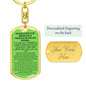 Keychain: INVOCATION FOR RIDING IN A VEHICLE OR ON AN ANIMAL: WITH THE NAME OF ALLAH. PRAISE IS TO ALLAH.