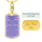 Keychain: INVOCATION FOR RIDING IN A VEHICLE OR ON AN ANIMAL: WITH THE NAME OF ALLAH. PRAISE IS TO ALLAH.