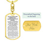 Keychain: INVOCATION FOR RIDING IN A VEHICLE OR ON AN ANIMAL: WITH THE NAME OF ALLAH. PRAISE IS TO ALLAH.