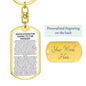 Keychain: INVOCATION FOR GOING TO THE MOSQUE: O Allah, place light in my heart, and on my tongue light, and in my ears light and in my sight light,...