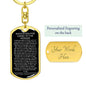 Keychain: INVOCATION FOR GOING TO THE MOSQUE: O Allah, place light in my heart, and on my tongue light, and in my ears light and in my sight light,...