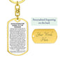 Keychain: INVOCATION FOR GOING TO THE MOSQUE: O Allah, place light in my heart, and on my tongue light, and in my ears light and in my sight light,...