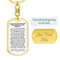 Dog Tag with Swivel Keychain: INVOCATION/PRAYER/DU'A FOR GOING TO THE MOSQUE: O Allah, place light in my heart, and on my tongue light, and in my ears light and in my sight light,...