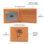 Graphic Leather Wallet: January Birth Flower Carnation