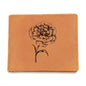 Graphic Leather Wallet: January Birth Flower Carnation