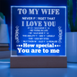 Acrylic Square Plaque: TO MY WIFE NEVER FORGET THAT I LOVE YOU IF I COULD,...YOU ARE TO ME