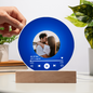 Acrylic Circle Plaque: Acrylic Circle Plaque: Acrylic Song Plaque - Anniversary Gift for Friends - Birthday Gift for Her or Him - Valentine’s Day Gift BLUE VINYL RECORD WITH PHOTO & FAVORITE YOUR SONG ALL OF ME JOHN LEGEND