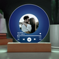Acrylic Circle Plaque: Acrylic Circle Plaque: Acrylic Song Plaque - Anniversary Gift for Friends - Birthday Gift for Her or Him - Valentine’s Day Gift BLUE VINYL RECORD WITH PHOTO & FAVORITE YOUR SONG ALL OF ME JOHN LEGEND