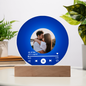 Acrylic Circle Plaque: Acrylic Circle Plaque: Acrylic Song Plaque - Anniversary Gift for Friends - Birthday Gift for Her or Him - Valentine’s Day Gift BLUE VINYL RECORD WITH PHOTO & FAVORITE YOUR SONG ALL OF ME JOHN LEGEND