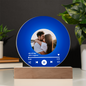 Acrylic Circle Plaque: Acrylic Circle Plaque: Acrylic Song Plaque - Anniversary Gift for Friends - Birthday Gift for Her or Him - Valentine’s Day Gift BLUE VINYL RECORD WITH PHOTO & FAVORITE YOUR SONG ALL OF ME JOHN LEGEND