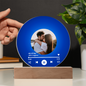 Acrylic Circle Plaque: Acrylic Circle Plaque: Acrylic Song Plaque - Anniversary Gift for Friends - Birthday Gift for Her or Him - Valentine’s Day Gift BLUE VINYL RECORD WITH PHOTO & FAVORITE YOUR SONG ALL OF ME JOHN LEGEND