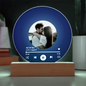 Acrylic Circle Plaque: Acrylic Circle Plaque: Acrylic Song Plaque - Anniversary Gift for Friends - Birthday Gift for Her or Him - Valentine’s Day Gift BLUE VINYL RECORD WITH PHOTO & FAVORITE YOUR SONG ALL OF ME JOHN LEGEND